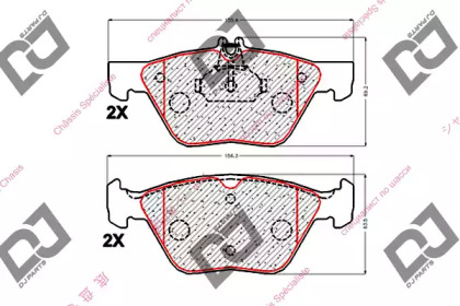 Комплект тормозных колодок DJ PARTS BP1871